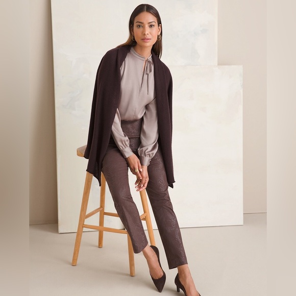 Chico’s So Slimming Brigitte Slim Ankle Pants reptile print - Picture 2 of 15